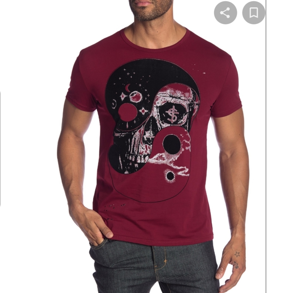 XRay Printed Yin Yang Skull Tee